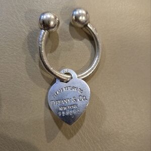 Sterling Silver Tiffany's Heart Tag Key Ring- Vintage 2001
